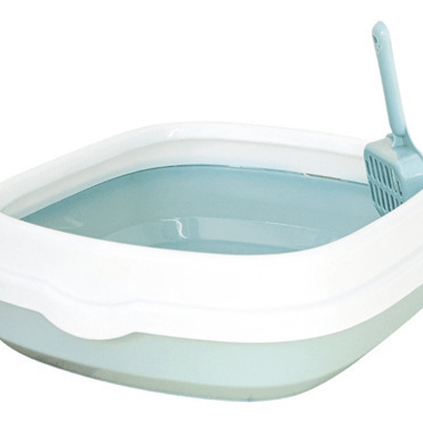 Arenero Para Gatos Con Pala Recogedora Pequeña 40x33x12 Cm Azul 1