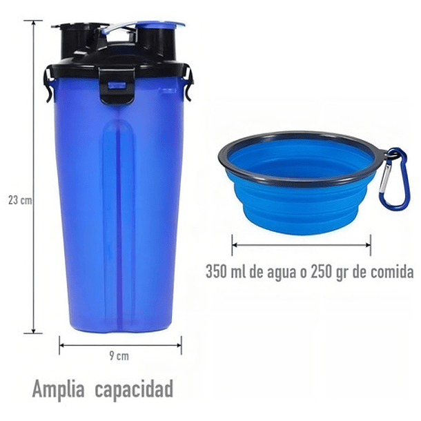 Bebedero O Comedero Doble Portátil Para Mascotas Gato Perro Color 0 3