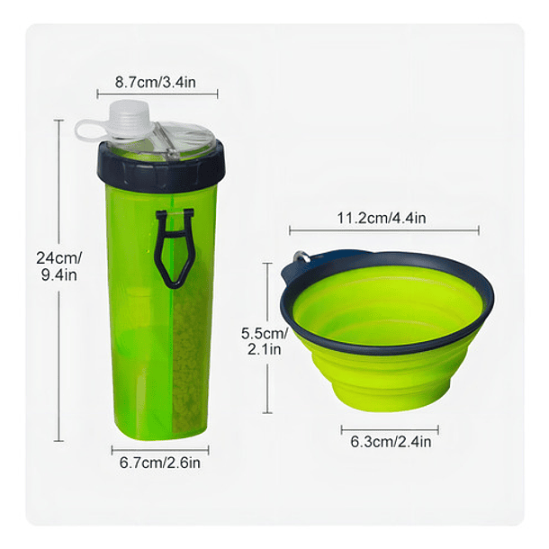 Bebedero O Comedero Doble Portátil Para Mascotas Gato Perro Color 0 7