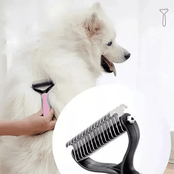 Cepillo Profesional 2en 1 Elimina Nudo Y Pelo Muerto Mascota 12