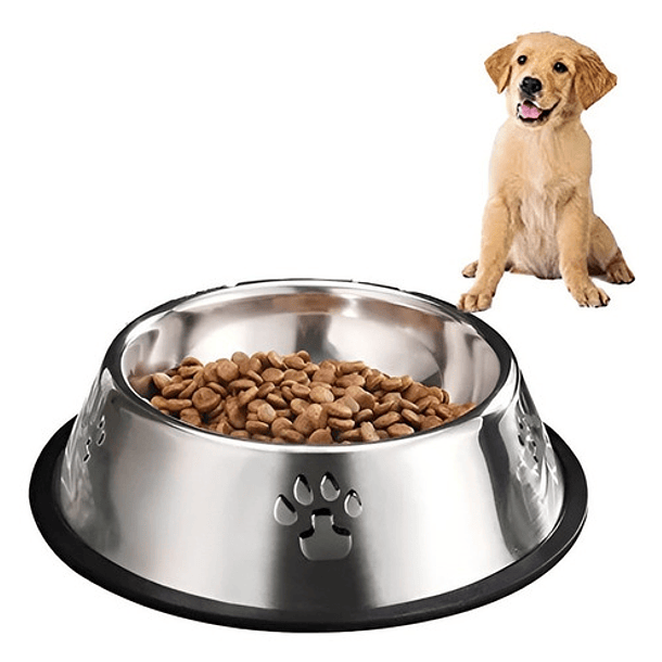 Plato Metalico Para Comida Tus Mascotas Cosas De Gatos Roro 18cm Perro Gatos Plato Alimento Agua 6