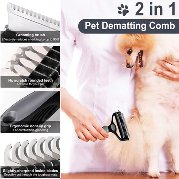 Cepillo Para Mascotas Limpiador 2 En 1 Aseador Color Disponibilidad 10