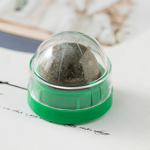 Bola De Hierba Gatera Giratoria Para Gatos Base Verde 9