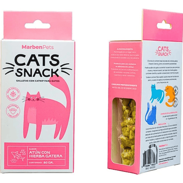 Cats Snack Galletas Con Catnip Atún Con Hierba Gatera 80gr 1