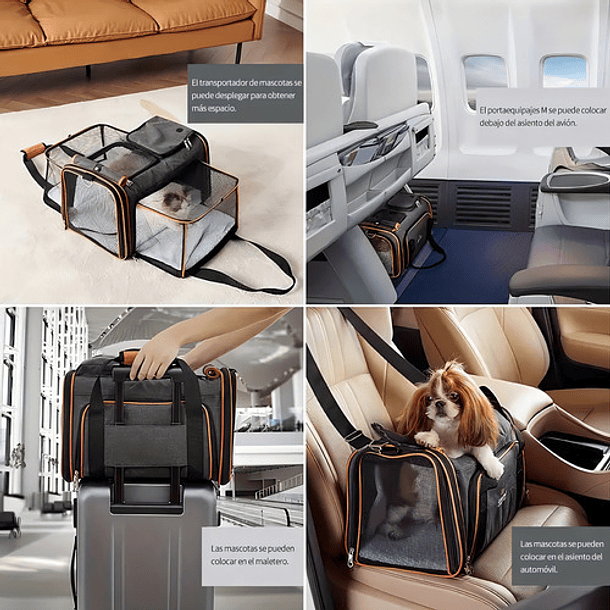 Bolso Transportadora De Mascotas Gadnic Jau03 Tamaño Pequeño Base Acolchonada Extensible 9