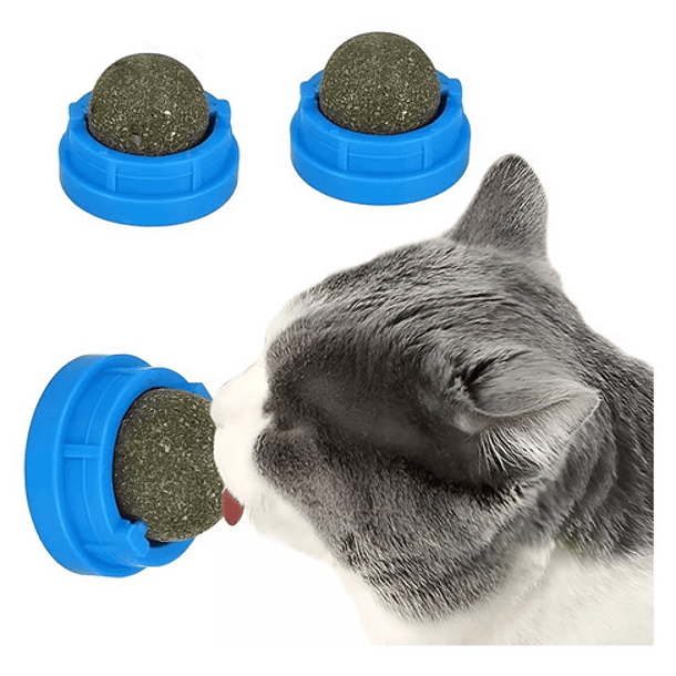 X3 Catnip Hierba Gatera Catnip Gato Bola Adhesiva Juguete Color Azul/bola De Catnip Merienda Para Gatos Hierba Gatera Licking 1