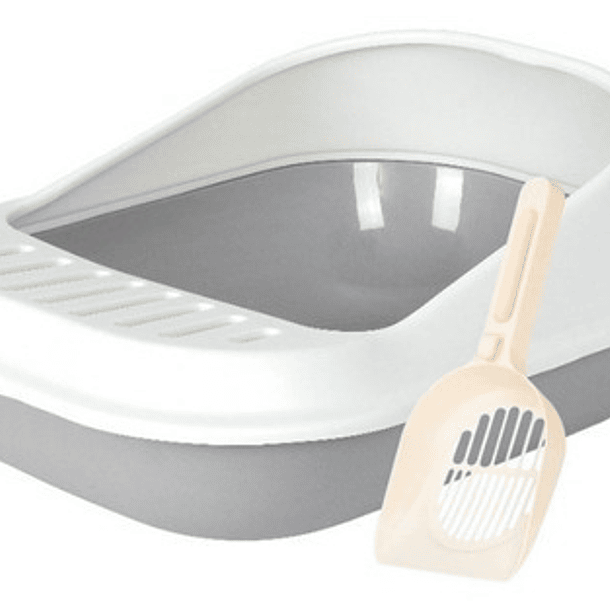 Arenero Bandeja Sanitaria Baño Gato Mascota Semicerrado Color Gris 1