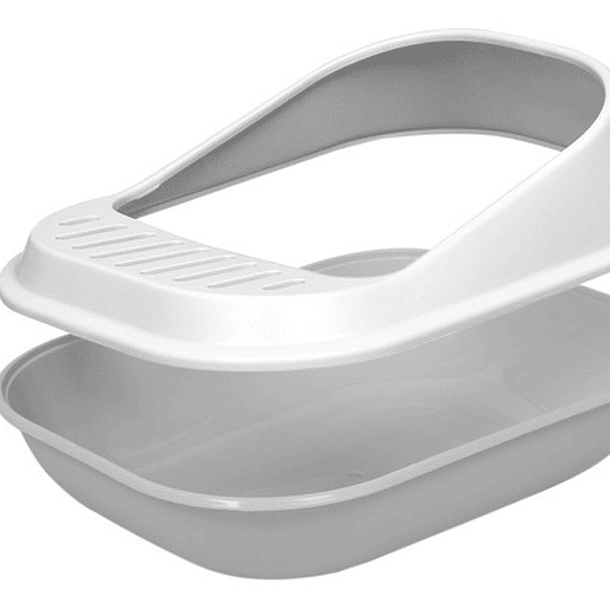 Arenero Bandeja Sanitaria Baño Gato Mascota Semicerrado Color Gris 2