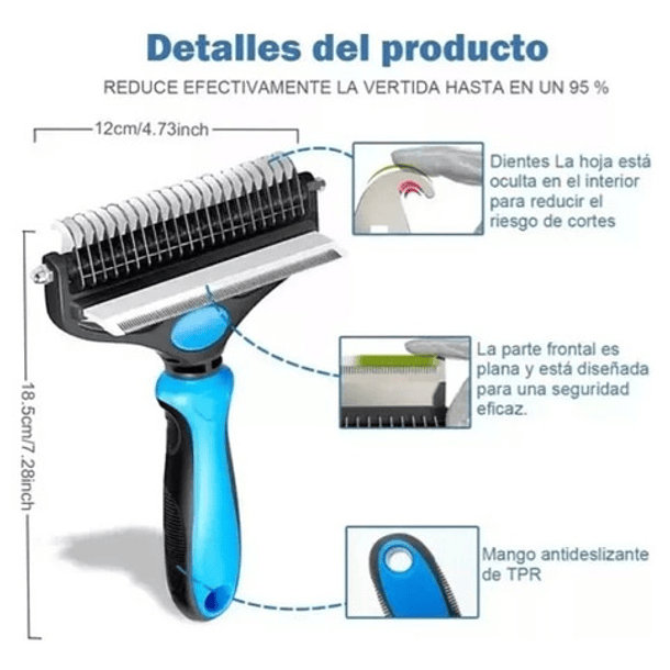 Cepillo Cortador De Nudos Deslanador Profesional Mascotas 2
