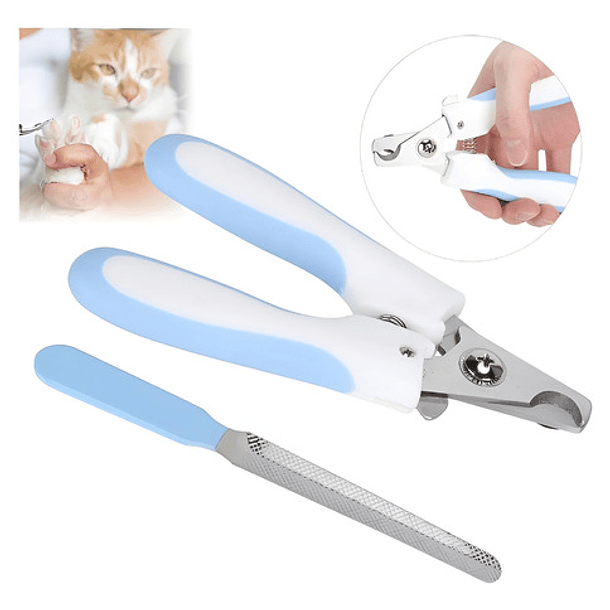 Corta Uñas Grande + Lima Garra Acero Inoxidable Perros Gatos 1