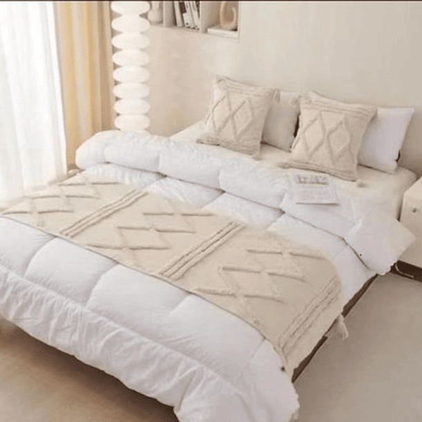 Piecera Lino Nórdica 210*70 Cms Más Dos Fundas De Cojín