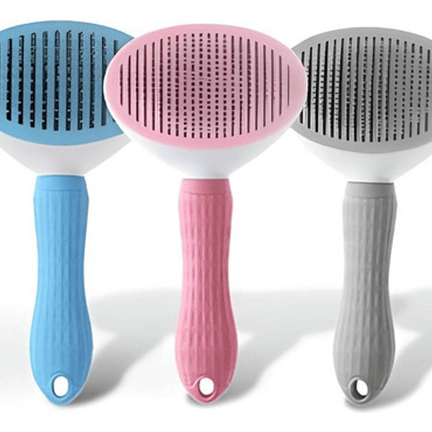 Cepillo Para Perros Y Gatos, Expulsador De Cabello Color Celeste 5