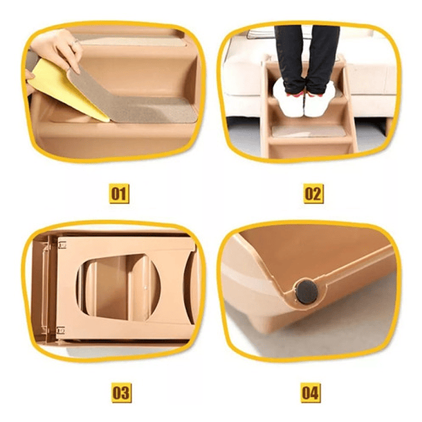 Escalera Plegable Mascotas Perros 4 Pisos Alta Resistencia 3