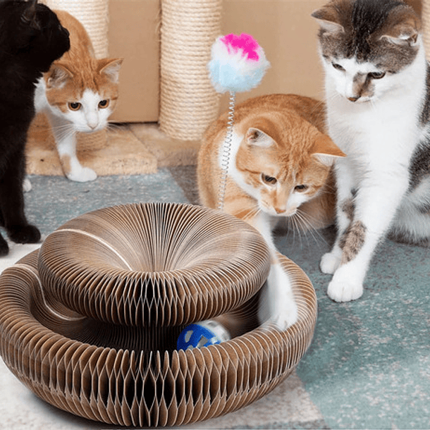 Rascador Torre Roro Cartón Marrón Con Acordeón 2 Niveles 1