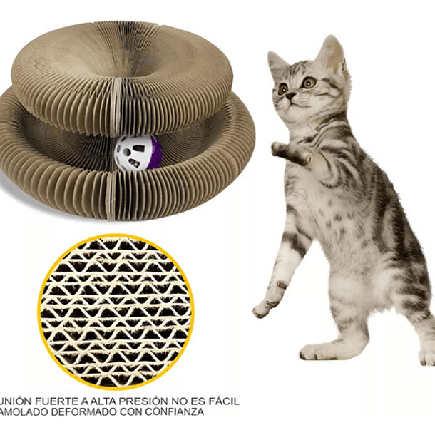 Rascador Torre Roro Cartón Marrón Con Acordeón 2 Niveles 8