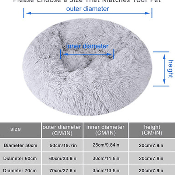 Camita Peluda Para Anti-estres De 110cm Mascotas 10