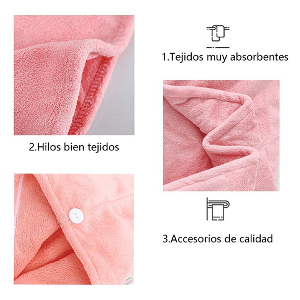 Toallas Cabello Microfibra Secado Rapido,turbante, 2 Uds 5
