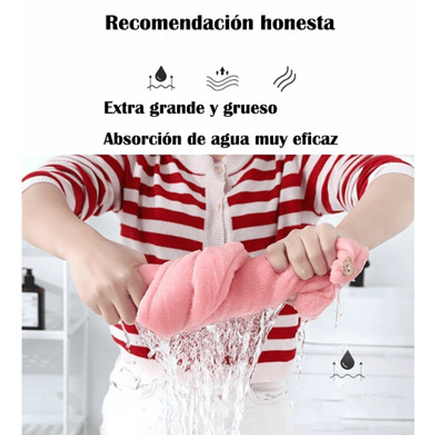 Toallas Cabello Microfibra Secado Rapido,turbante, 2 Uds 8