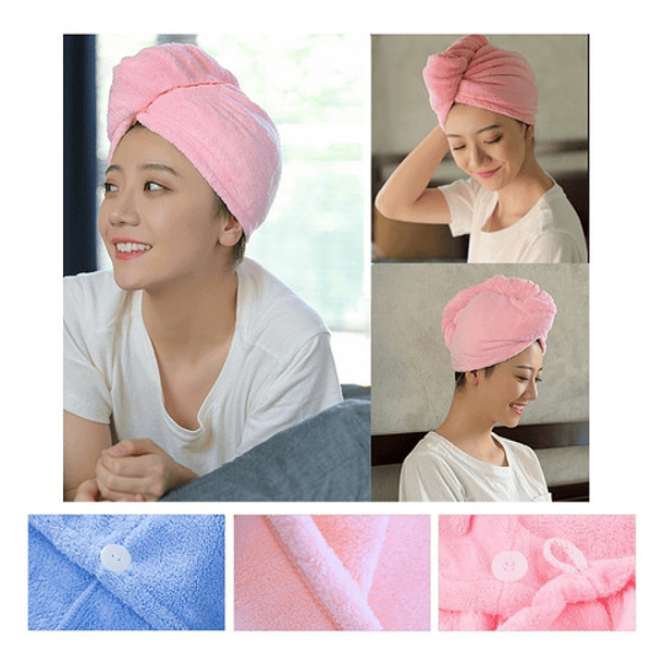 Toallas Cabello Microfibra Secado Rapido,turbante, 2 Uds 10