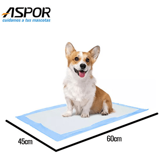 50 Pañales Tipo Sabanillas Mascotas Perros 45x60 Cms Aspor 8