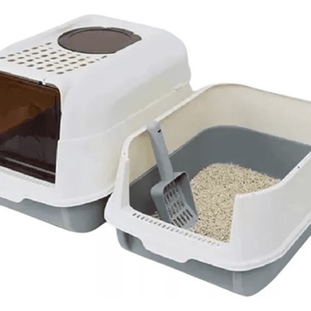 Arenero Baño Sanitario Para Gatos Cerrado Abierto 2 En 1 Xl 1