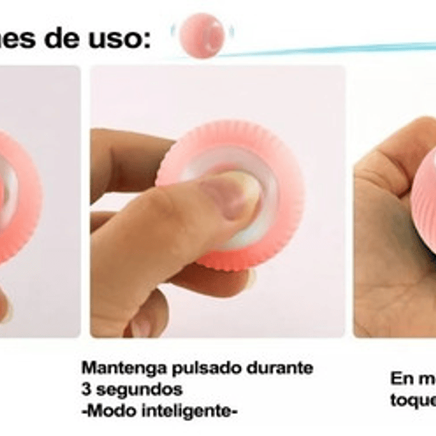Pelota Inteligente Para Gatos Juguete Automático Rosado 4