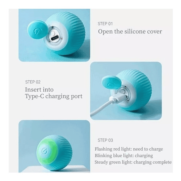 Pelota Inteligente Para Gatos Juguete Automático Rosado 5