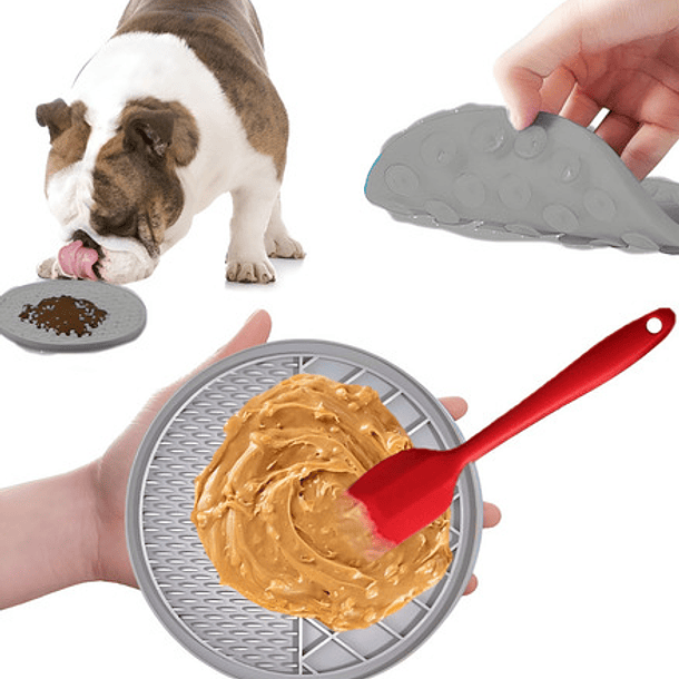 Genérica Lick Mat Alfombra E Paleta Comedero Interactivo Perros Gatos Color Azul 1