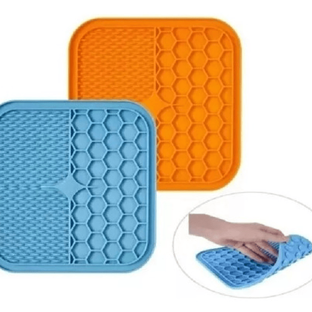 Genérica Lick Mat Alfombra E Paleta Comedero Interactivo Perros Gatos Color Azul 4