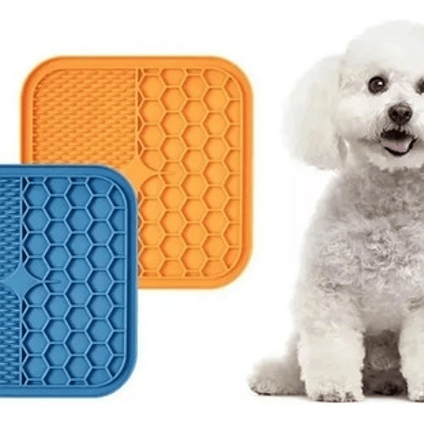 Genérica Lick Mat Alfombra E Paleta Comedero Interactivo Perros Gatos Color Azul 6