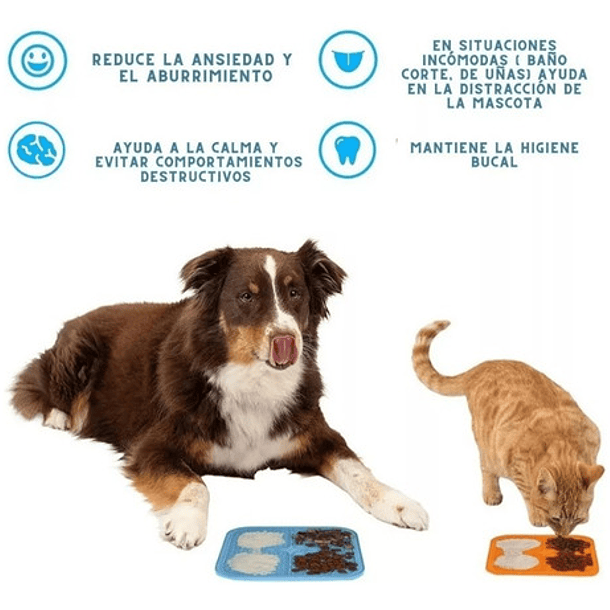 Genérica Lick Mat Alfombra E Paleta Comedero Interactivo Perros Gatos Color Azul 7