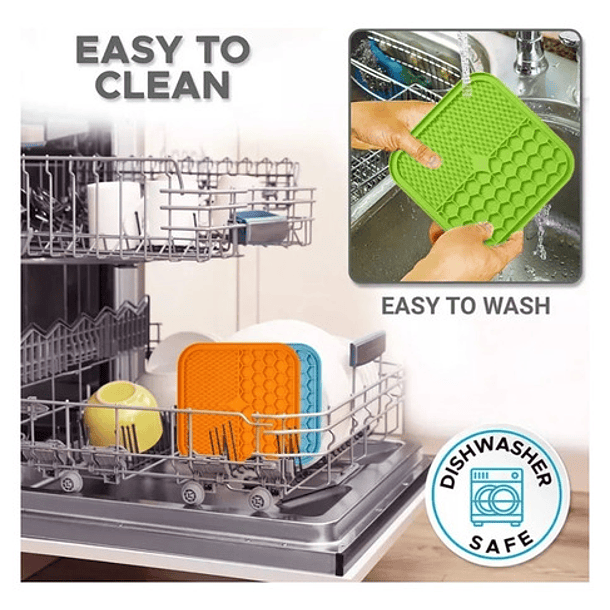 Genérica Lick Mat Alfombra E Paleta Comedero Interactivo Perros Gatos Color Azul 9