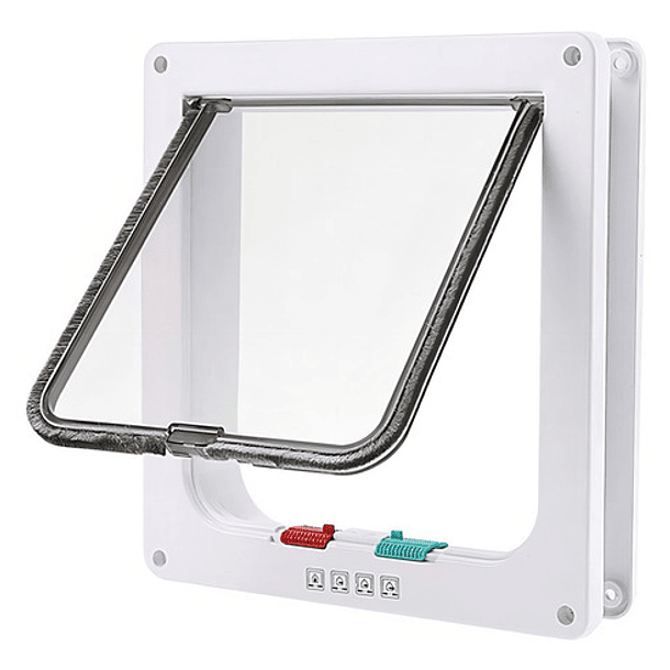 Puerta Para Mascotas Puerta Gatera Puerta Abatible Perro Color Blanco 11