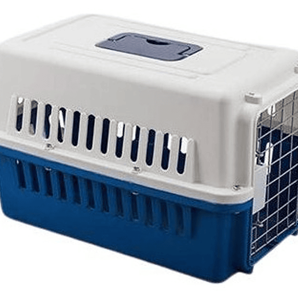Transportadora Para Perro Gato Jaula Mascota Kennel Chico 48 Color Azul Marino