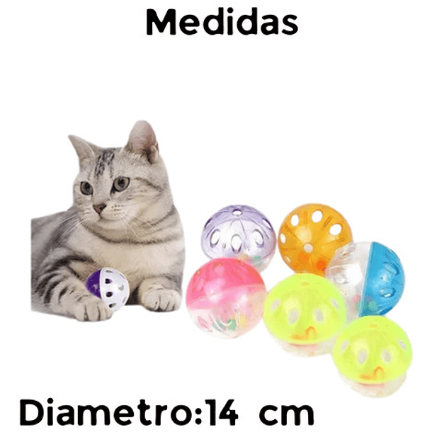 Juguete Pelota Gatos Juguete Interactivo Gato Roro Pelota Cascabel De Colores 6pcs 2