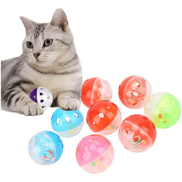 Juguete Pelota Gatos Juguete Interactivo Gato Roro Pelota Cascabel De Colores 6pcs 10
