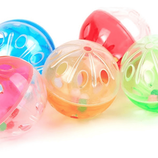 Juguete Pelota Gatos Juguete Interactivo Gato Roro Pelota Cascabel De Colores 6pcs 12