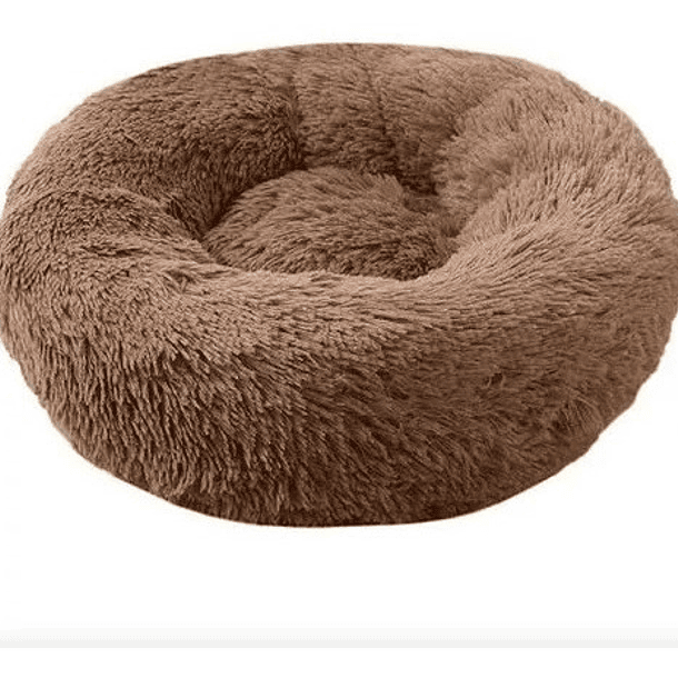 Cama Para Perro Pequeño Camita Con Felpa Antiestrés Cómoda C Color Café Diseño Dona 2