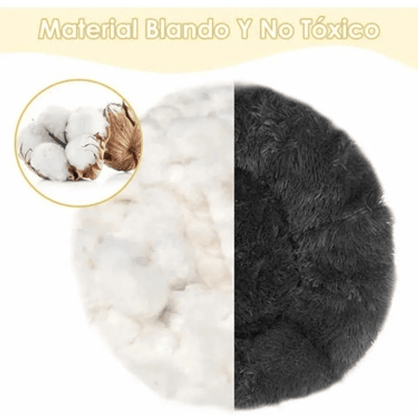 Cama Para Perro Pequeño Camita Con Felpa Antiestrés Cómoda C Color Café Diseño Dona 6