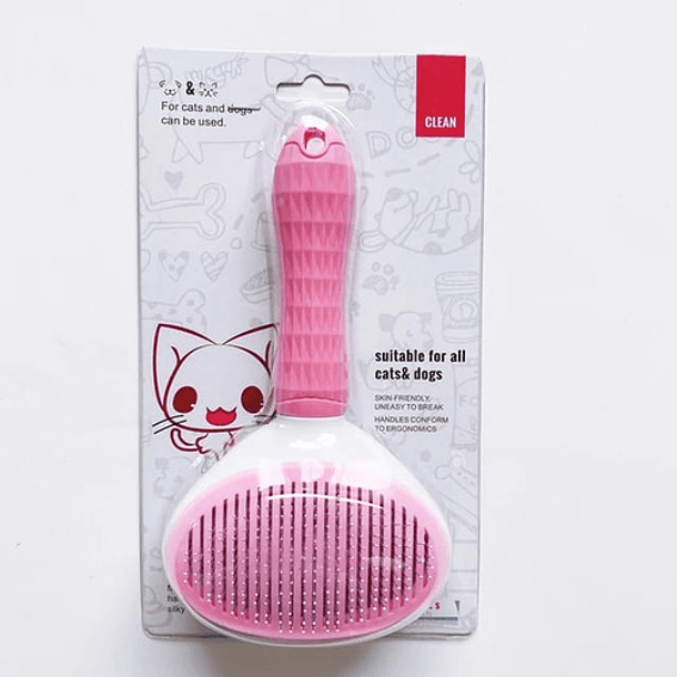 Cepillo Para Perros Y Gatos, Expulsador De Cabello Color Rosa 5