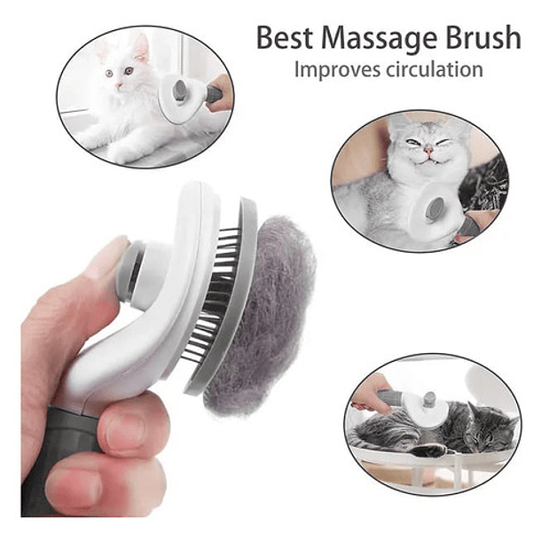 Cepillo Para Perros Y Gatos, Expulsador De Cabello Color Rosa 11