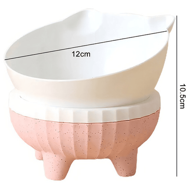 Vitrineon Cl Plato Comida Perro Alto Inclinable Color Rosa Claro 2