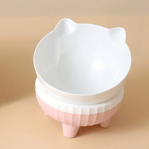 Vitrineon Cl Plato Comida Perro Alto Inclinable Color Rosa Claro 4