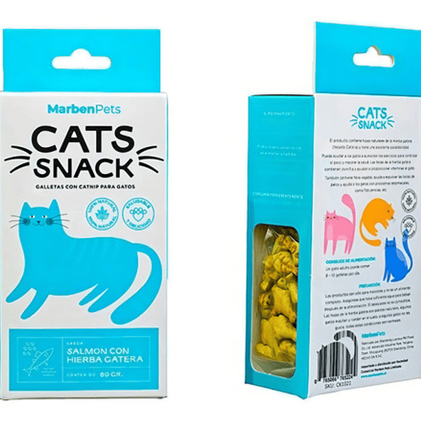 Galletas Cats Snack De Salmón C/hierba Gatera 80g /fauna S 2