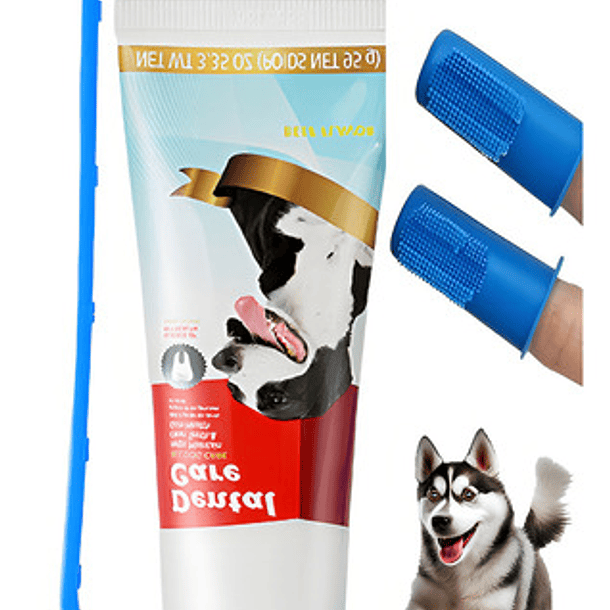 Set De Higiene Dental Con Cepillo Para Mascota Dental Care S Sabor Carne 9
