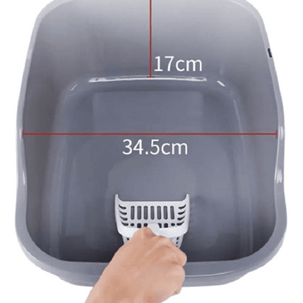 Baño Arenero Para Gatos Color Aguamarina/celeste + Pala Color Gris 4