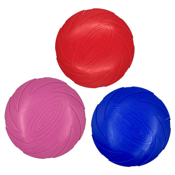 Juguete Frisbee Disco De Goma Diversión Para Perro Mascota Color Azul 1