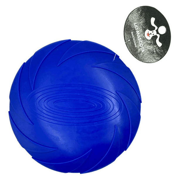 Juguete Frisbee Disco De Goma Diversión Para Perro Mascota Color Azul 2