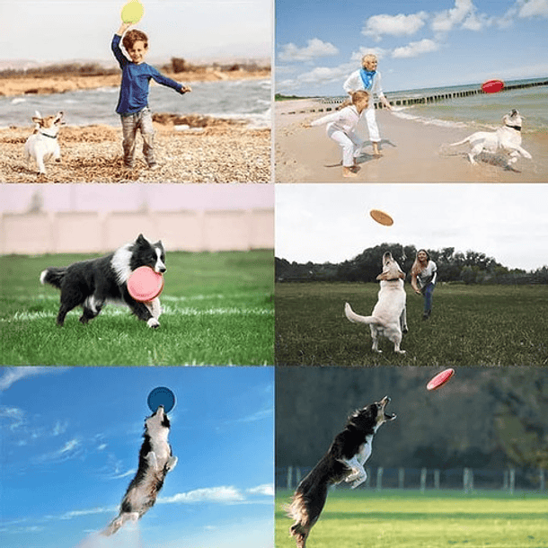 Juguete Frisbee Disco De Goma Diversión Para Perro Mascota Color Azul 6