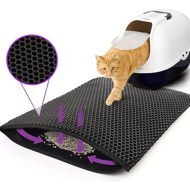 Alfombra Para Atrapar Arena De Gatos Tapete Arenero Mascotas Color Negro Jior Spa 45*60cm 1